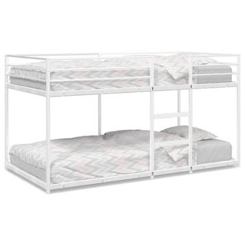 vidaXL Stapelbed zonder matras 100x190 cm staal wit, Verzenden