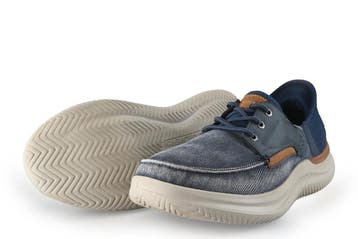 Skechers Instappers in maat 42 Blauw, Vêtements | Hommes, Chaussures, Verzenden, Overige typen