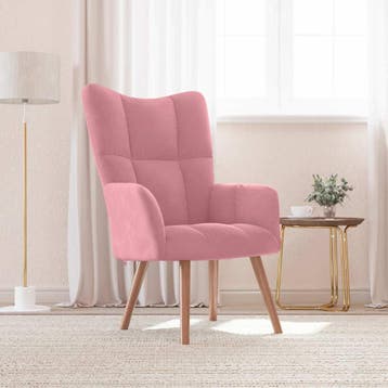 vidaXL Relaxstoel fluweel roze, Verzenden, Nieuw