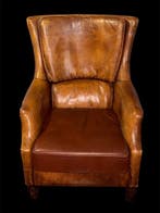 Fauteuil - Leder, Hout, Antiek en Kunst
