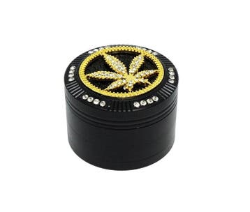 Bling Bling Kruidengrinder Ø50 mm Wietblad Zwart, Verzenden