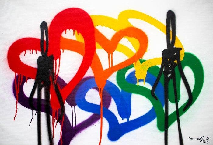 RAM - Bubble Rainbow, Antiek en Kunst, Kunst | Schilderijen | Modern