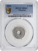 Palestine. 5 Mils 1935 - PCGS MS63, Postzegels en Munten