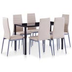 vidaXL 7-delige Eethoek cappuccino, Verzenden