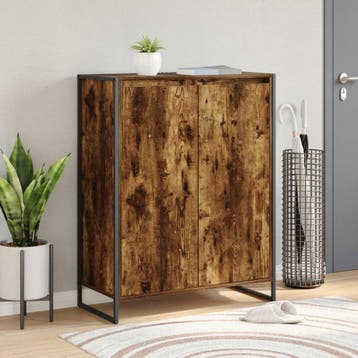 vidaXL Schoenenkast met opslag Rook Eik 79 x 36 x 100 cm, Verzenden, Nieuw