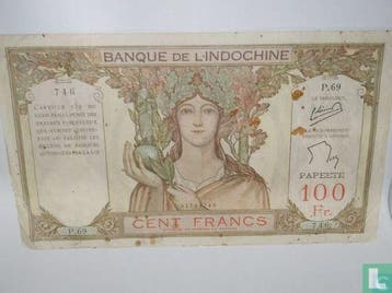 Tahiti 100 Francs 1939 - 1939, Timbres & Monnaies, Billets de banque | Océanie, Verzenden, Los biljet