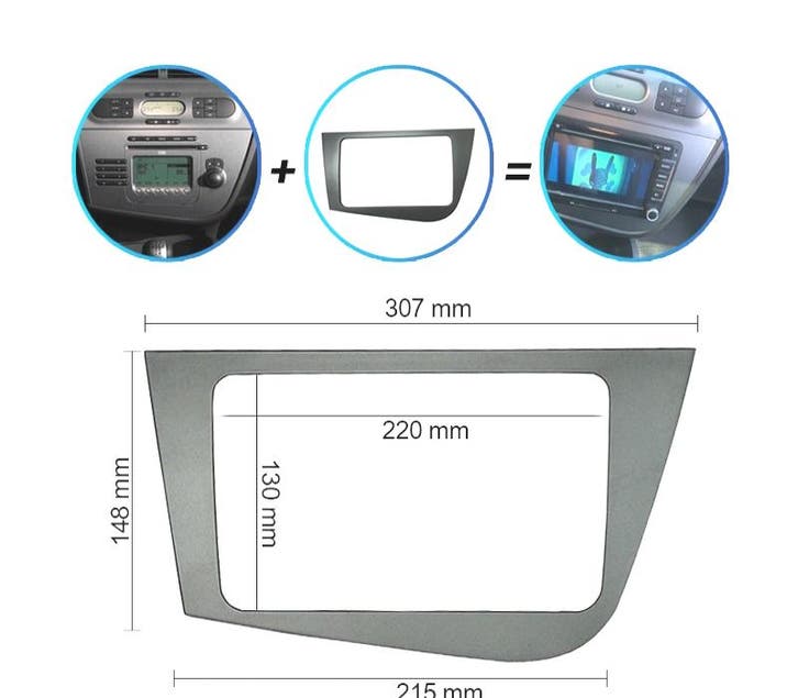 FACADE AUTORADIO 2-DIN POUR SEAT LEON 05 -12., Autos : Divers, Autoradios, Envoi