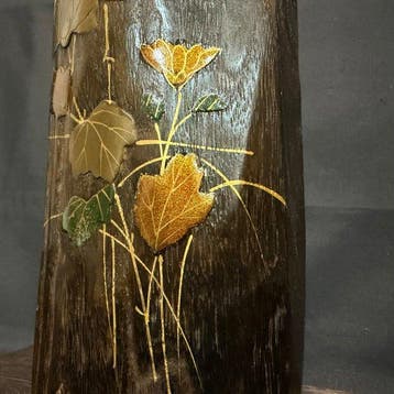 Kaga Paulownia Ambachtelijk Fijngevormde Maki-e Vaas - Hout,