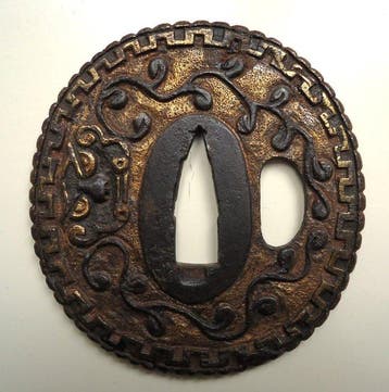Ijzeren tsuba, Nanban-stijl - Japan - Edo Periode