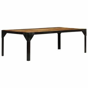 vidaXL Salontafel 110 cm massief ruw mangohout en staal, Verzenden, Nieuw