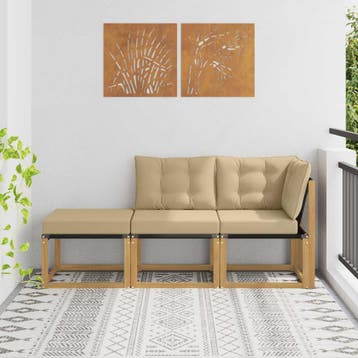 vidaXL Sectie Sofa Eenheden met kussen 3 Stuk Wit, Verzenden, Nieuw