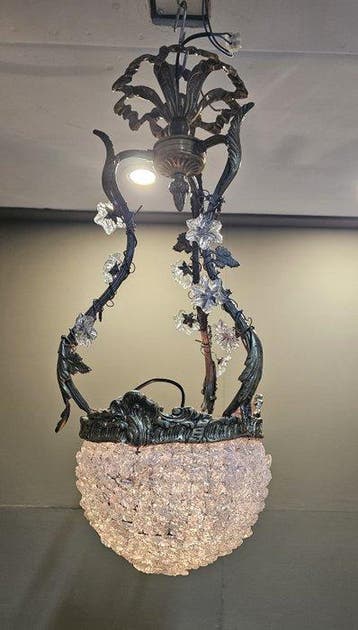 Lamp - Brons - Bronzen kroonluchter, Antiek en Kunst