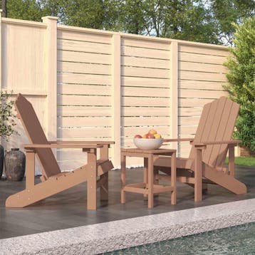 vidaXL Tuinstoelen Adirondack met tafel HDPE bruin, Verzenden