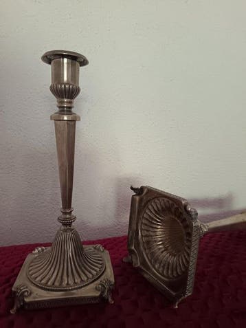 Kaarsenhouder (2) - .800 zilver - Paar zilveren kandelaars