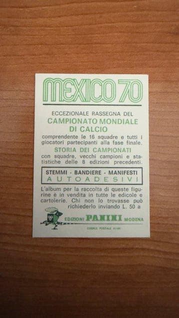 Panini Mexico 70 Team Italy Original edition - 1 Sticker -, Nieuw