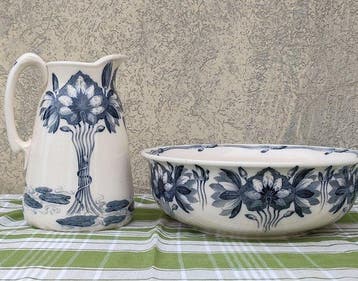 Jugendstil Lampetstel (2) - Villeroy & Boch - Creamware -
