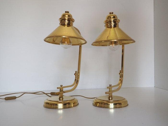 Tafellamp - Messing - Amerikaanse Coop 1850, Maison & Meubles, Maison & Meubles | Autre