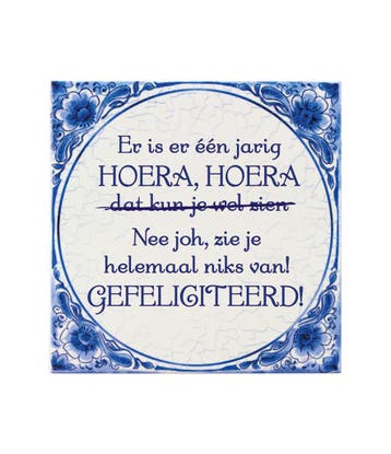 Delftsblauw Tegel Er Is Er Één Jarig 15cm, Maison & Meubles, Verzenden