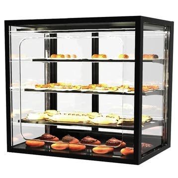 Neutrale Vitrine | INTEGRA | Zwart | 4 Niveaus |, Verzenden