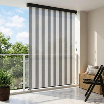 vidaXL Rolgordijn Antraciet en Wit 120 x 250 cm Stof en, Verzenden, Nieuw