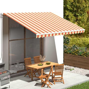 vidaXL Vervangingsdoek voor luifel 4x3,5 m geel en oranje, Verzenden, Nieuw