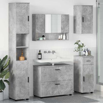 vidaXL Badkamermeubel Set 5 st Beton Grijs 35 x 30 x 192 cm, Verzenden