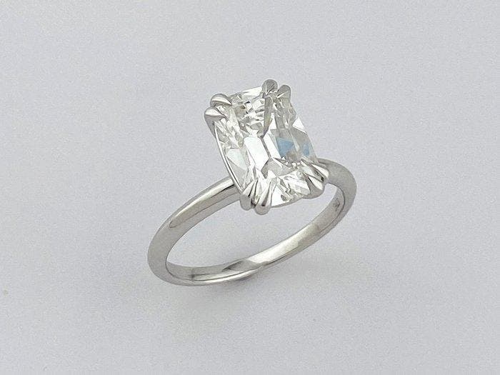 Ring - 14 karaat Witgoud - 3.09ct. tw. Diamant (Lab-grown), Bijoux, Sacs & Beauté, Bagues