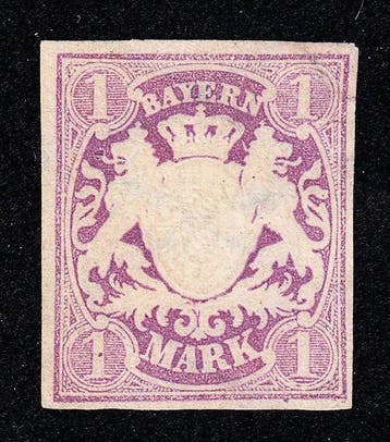 Beieren 1874 - ongebruikt zeer zeldzaam, zegel zeer netjes