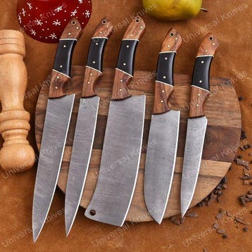 Keukenmes - Chefs knife - hout, Black G10 en handgemaakt