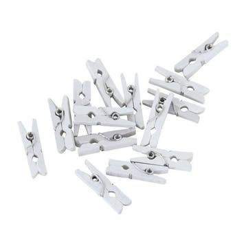 Mini Knijpers Hout Wit 24st, Verzenden, Nieuw