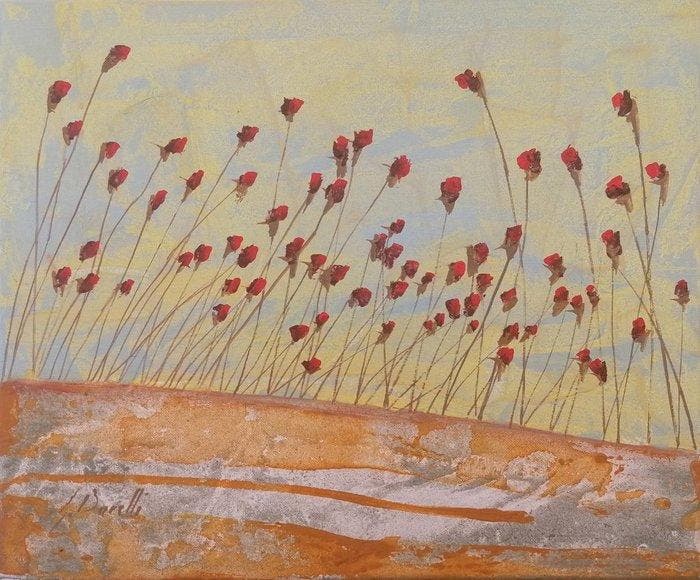 Guido Borelli - affollamento, Antiquités & Art, Art | Peinture | Moderne