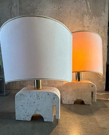 Fratelli Mannelli - Lampe de table (2) - Travertino