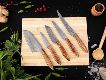 Keukenmes - Kitchen knife set - F144 - Staal, Hout,