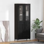 vidaXL Highboard met lade 2 pcs Zwart Eiken Bewerkt hout, Verzenden