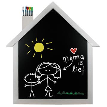 Krijtbord Steigerhout Huis Wit, Huis en Inrichting, Verzenden, Nieuw