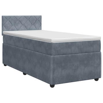 vidaXL Boxspringbed met matras Donkergrijs 90 x 190 cm, Maison & Meubles, Verzenden