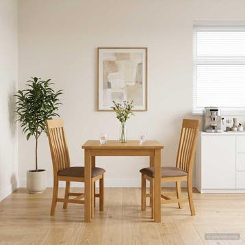 vidaXL Eetkamerstoel 2 st Massief Eikenhout Grijs 45 x 59,5, Huis en Inrichting, Verzenden, Nieuw