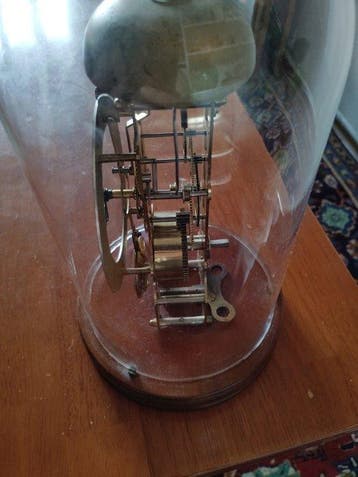 Pendule squelette - Laiton, Verre, Bois - 1960-1970 - Hermle