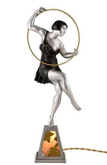 Limousin - Lampe - Danseuse au cerceau - Métal - Lampe Art, Antiek en Kunst