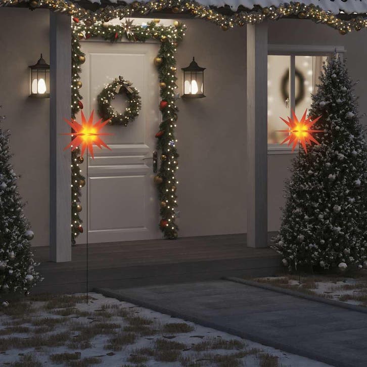 vidaXL Kerstlamp met grondpin en LED inklapbaar 57 cm rood, Diversen, Kerst, Nieuw, Verzenden