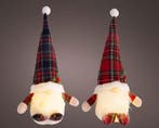 Led gnoom, santa 32 cm, warm wit, batterij en timer, voor