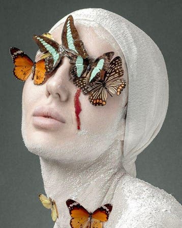 Elena Paraskeva - Butterfly Interrupted (German Etching) -XL