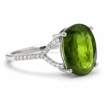 Zonder minimumprijs - Ring Platina - 4.90ct. tw. Saffier -, Handtassen en Accessoires, Ringen, Nieuw