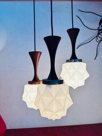 Plafondlamp - Opaline glas - Vintage kroonluster, Antiek en Kunst