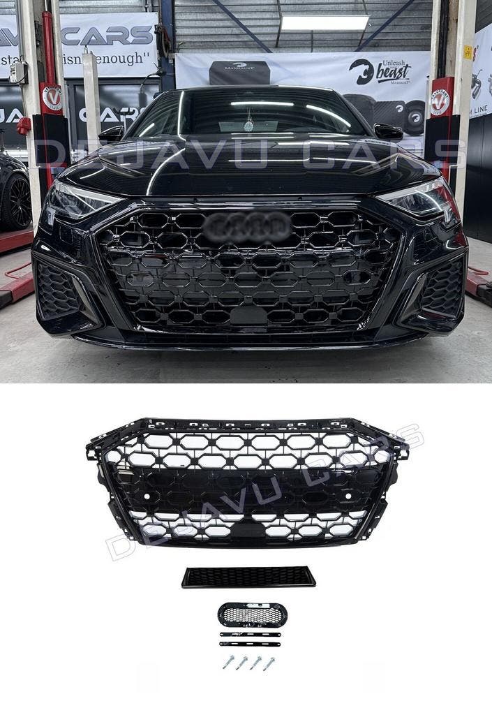 RS3 Look Front Grill Black Edition voor Audi A3 8Y / S line, Autos : Divers, Tuning & Styling, Enlèvement ou Envoi