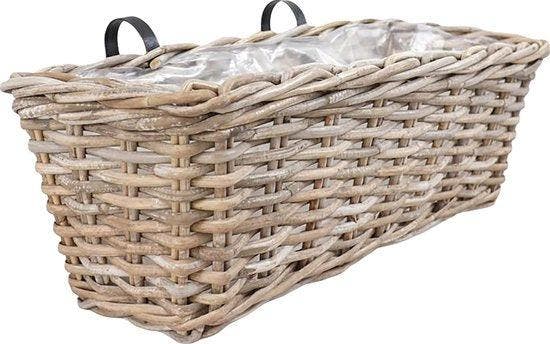 2dekans | Kubu Rotan Hangende Plantenbak - Natuurlijk, Tuin en Terras, Bloempotten, Ophalen of Verzenden