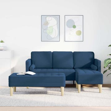 vidaXL bank / zetelstel 2 st Blauw Polyester, Verzenden, Nieuw