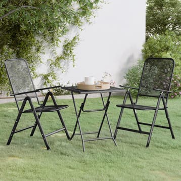 vidaXL 3-delige Tuinset metaalgaas antracietkleurig, Tuin en Terras, Tuinsets en Loungesets, Verzenden, Nieuw, Tuinset