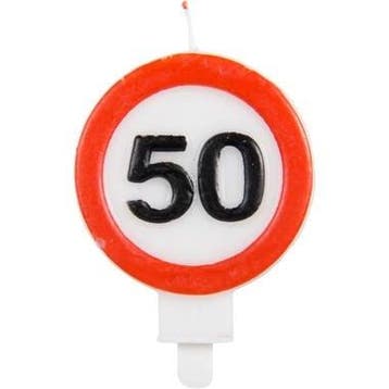 Kaars 50 Jaar Verkeersbord, Verzenden