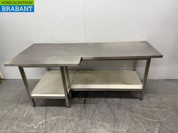 RVS Werktafel met onderschap 217 x 91 x 85,5 cm Horeca, Ophalen of Verzenden